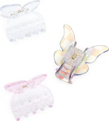 Kids' Assorted 3-Pack Butterfly Claw Hair Clips | Nordstrom