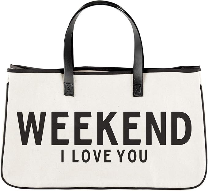 Santa Barbara Design Studio Hold Everything Canvas Tote, Large, Weekend I Love You | Amazon (US)