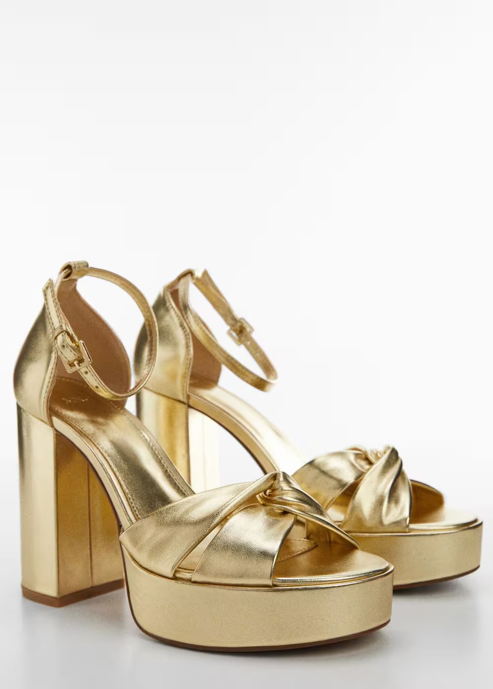 Metallic heel sandals -  Women | Mango United Kingdom | MANGO (UK)