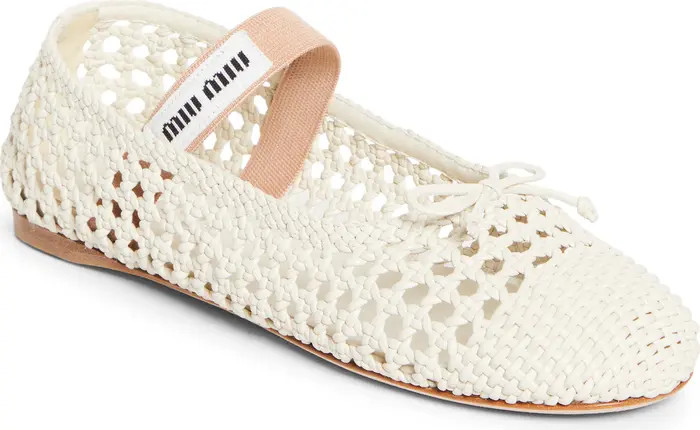 Miu Miu Woven Mary Jane Ballet Flat (Women) | Nordstrom | Nordstrom