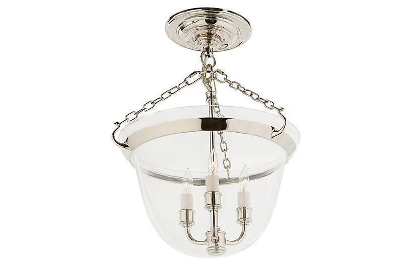 Country Semi-Flush Mount, Polished Nickel | One Kings Lane