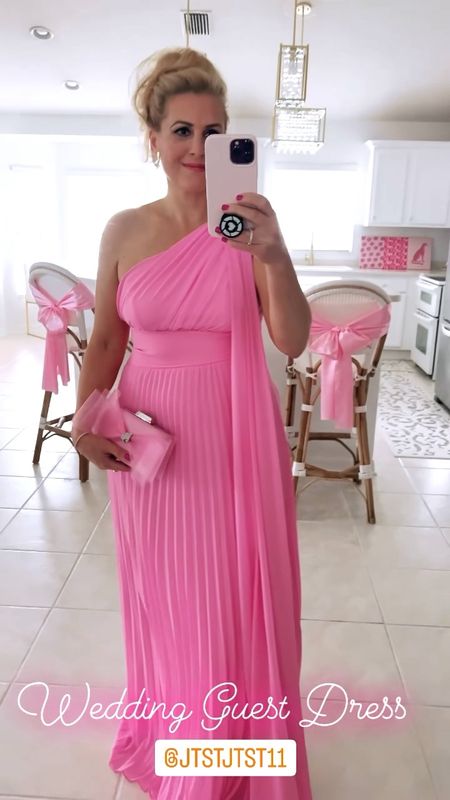 I’m loving pink for spring and this bubble gum pink dress is insanely gorgeous! Just look at this one shoulder chiffon maxi! WOW!!!!

I’m wearing a medium size 6. Just FYI, there’s no stretch in the chest area. I’m a B cup and it fits. It zips up the side and there’s no stretch there either.

Also, check out my pink bow clutch and rhinestone heeled sandals. Great outfit for a special occasion!

This dress also has an inside lining. It’s FANTASTIC. You will get compliments when you wear it!


#LTKwedding #LTKSeasonal #LTKshoecrush #LTKstyletip #LTKitbag #LTKfindsunder50 #LTKfindsunder100 #LTKsalealert #LTKover40 #LTKmidsize  #LTKGiftGuide #LTKVideo #LTKU #LTKparties #LTKMostLoved