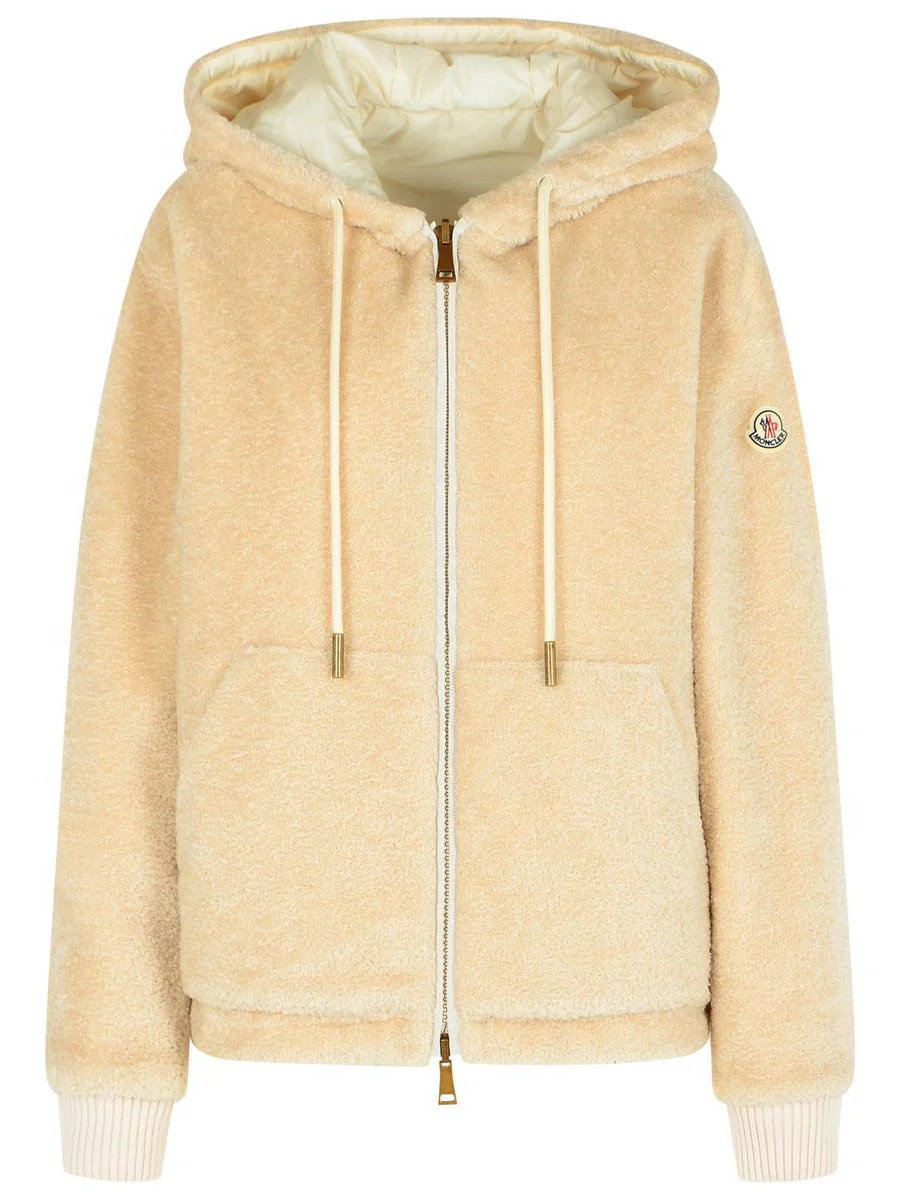 Moncler Reversible Jacket In Cream Cotton Blend | Baltini