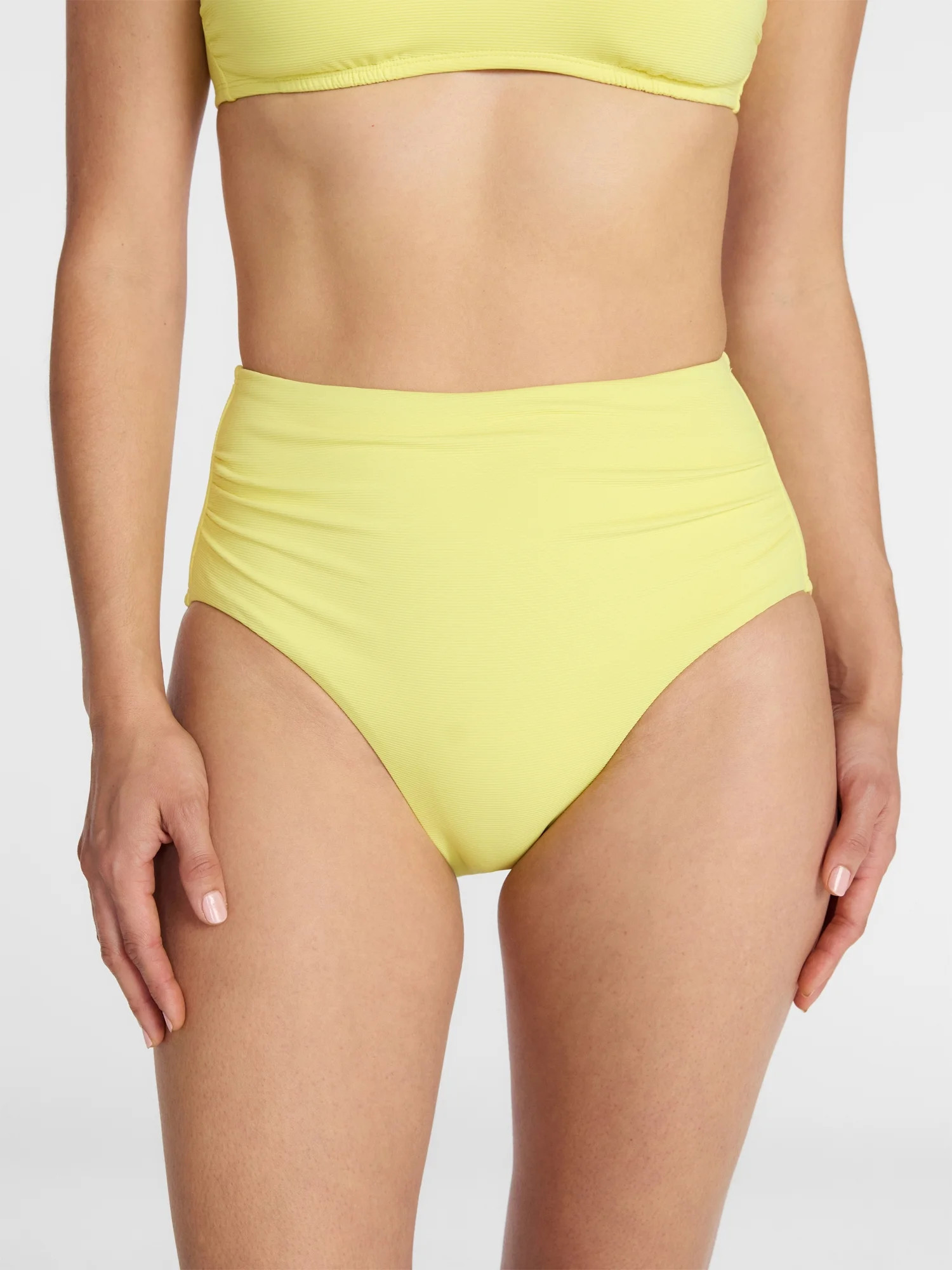 Time and Tru Women's and Women's Plus Ribbed High Waisted Bikini Bottoms, Sizes XS-3X | Walmart (US)