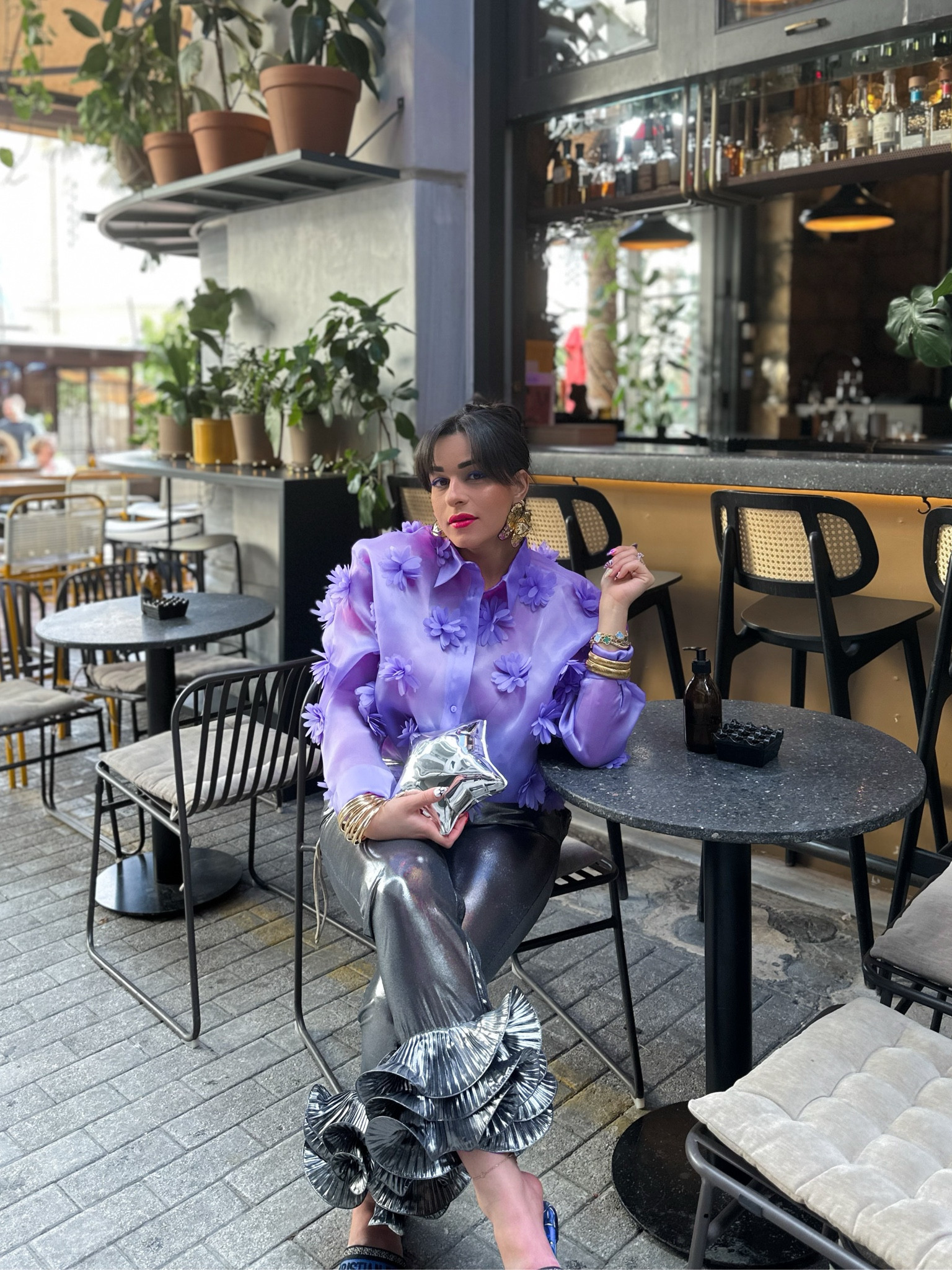 Give me allllll the 🌸🌸🌸 for our first night spent in Athens, Greece! I absolutely loved the detail at the bottom of these metallic Trousers.. Such a statement and so unique! 

Follow my shop @Nardinemarie on the @shop.LTK app to shop this post and get my exclusive app-only content!

#LTKStyleTip #LTKTravel #LTKU