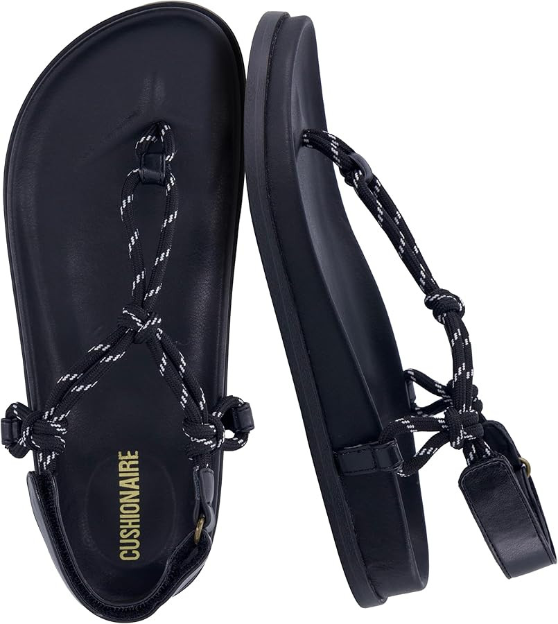 CUSHIONAIRE Era Rope Thong Strappy Sandals for Women, Flat Minimalist Sandals Women Footwear with... | Amazon (US)