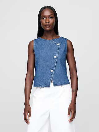 Denim Asymmetrical Vest | Gap (US)