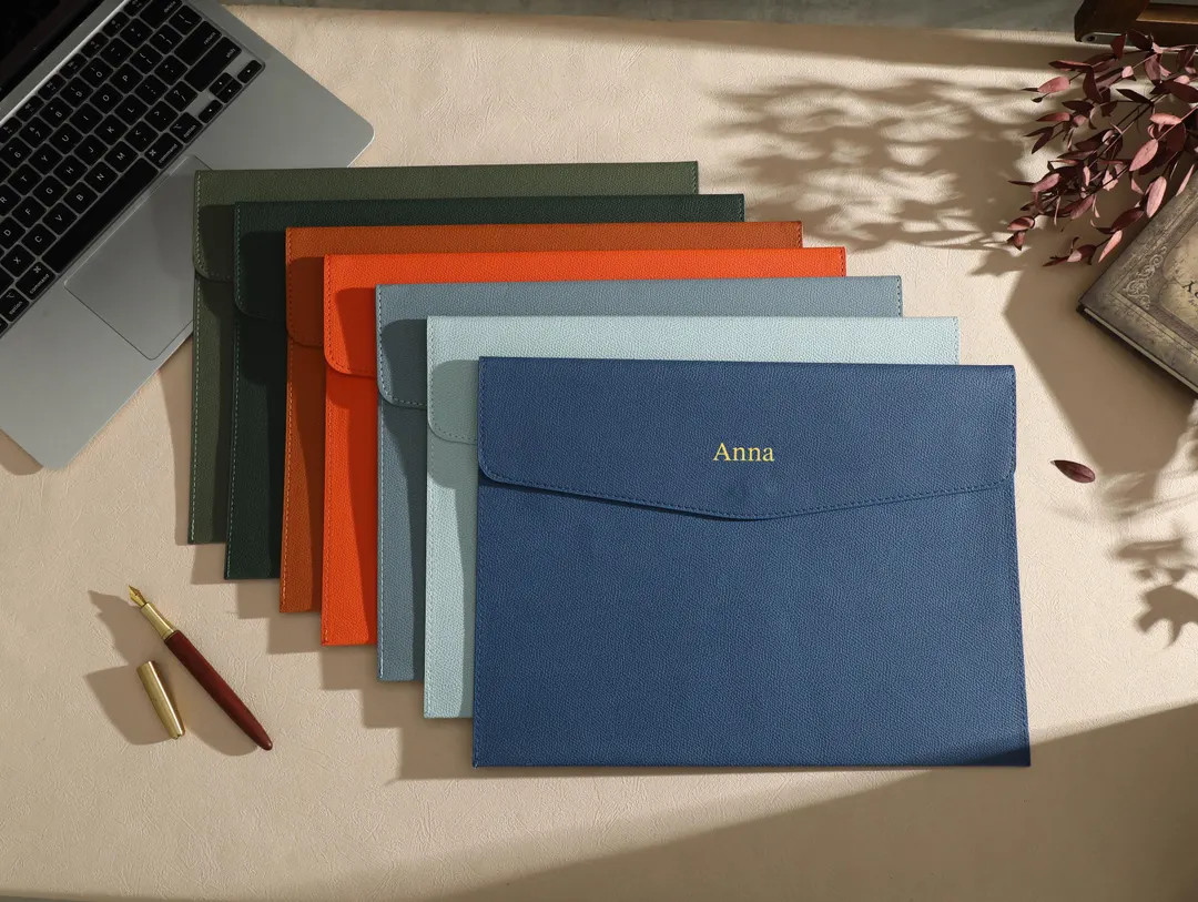 Personalized Leather Portfolio, Custom Leather File Folder, A4 Document Holder, Document Envelope... | Etsy (US)