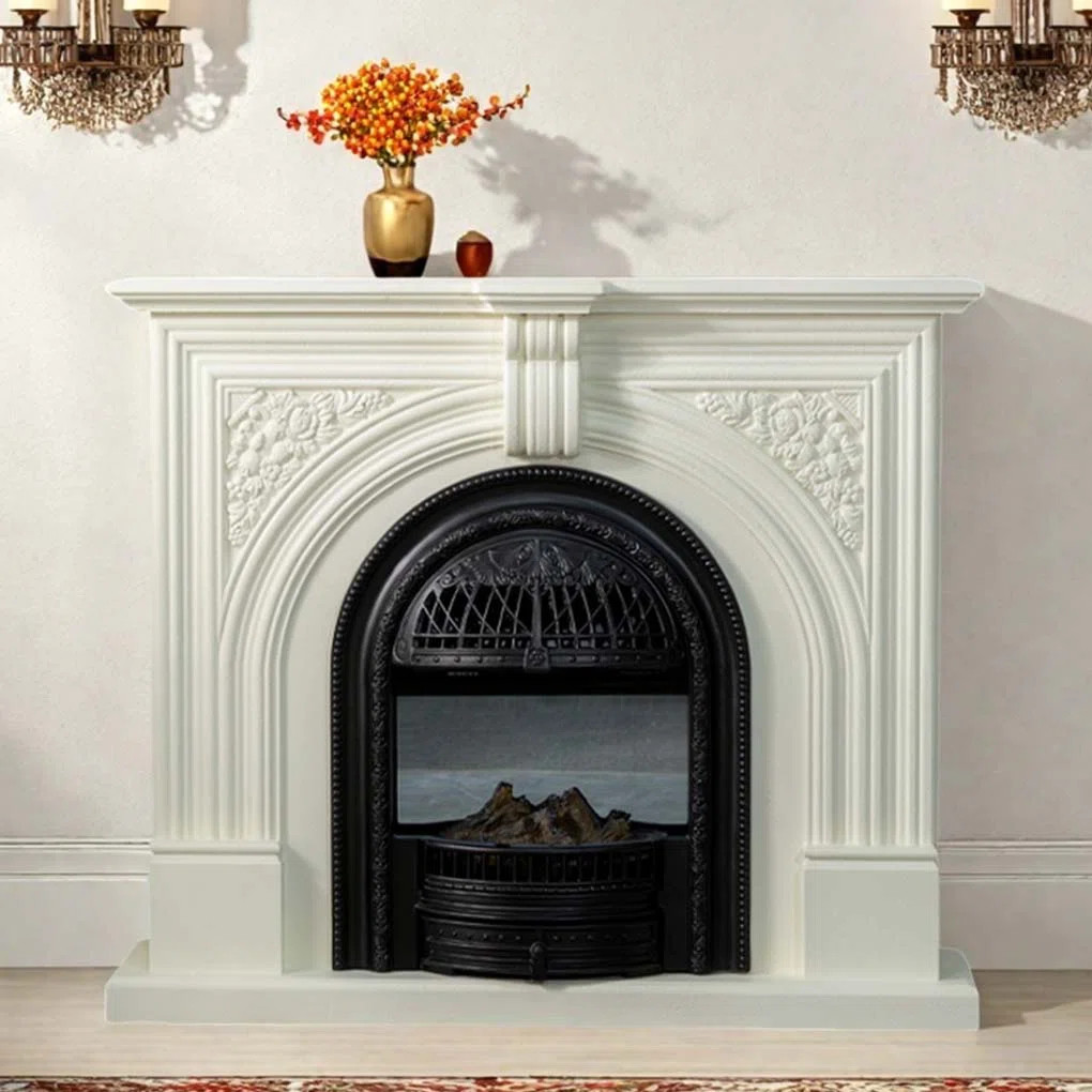 Vintage Style Carved Home Fireplace | Wayfair North America