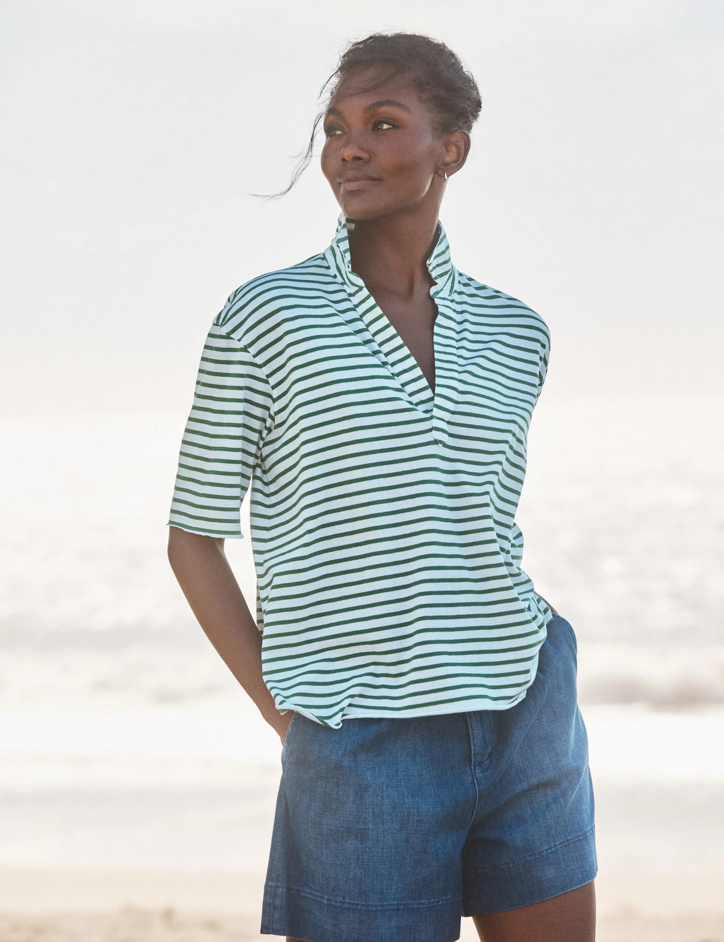 PATTY Green and White Stripe, Vintage Jersey | Frank & Eileen