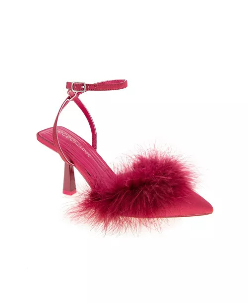 Women's Iliana Ankle Strap Feather Detail Pumps | Macy's
