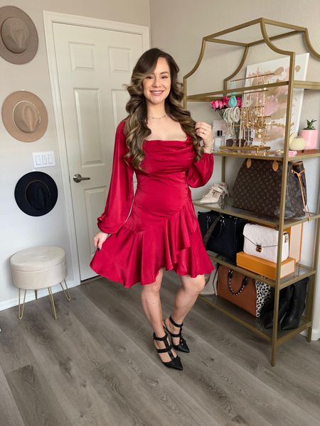 Red Dress (wearing small), Holiday Dress, Valentines Day Dress, Date Night Dress, Studded Black Heels (tts) | #dress #holidaydress #Valentinesday #valentinesdress #dressinspo #Amazonfashion

#LTKSeasonal #LTKstyletip #LTKshoecrush