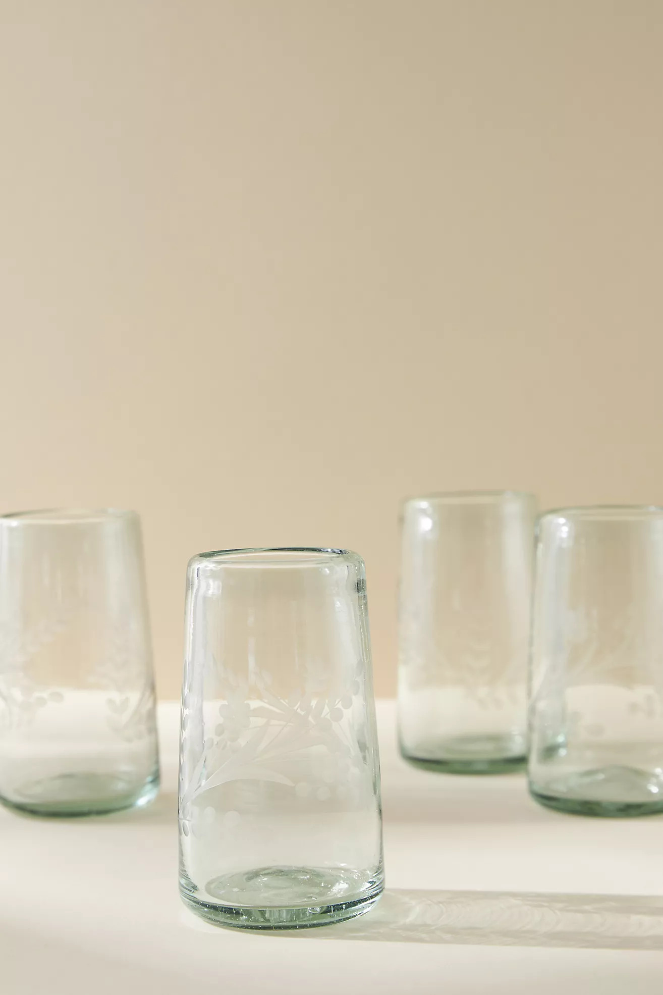 Engraved Floral Highball Glasses, Set of 4 | Anthropologie (US)