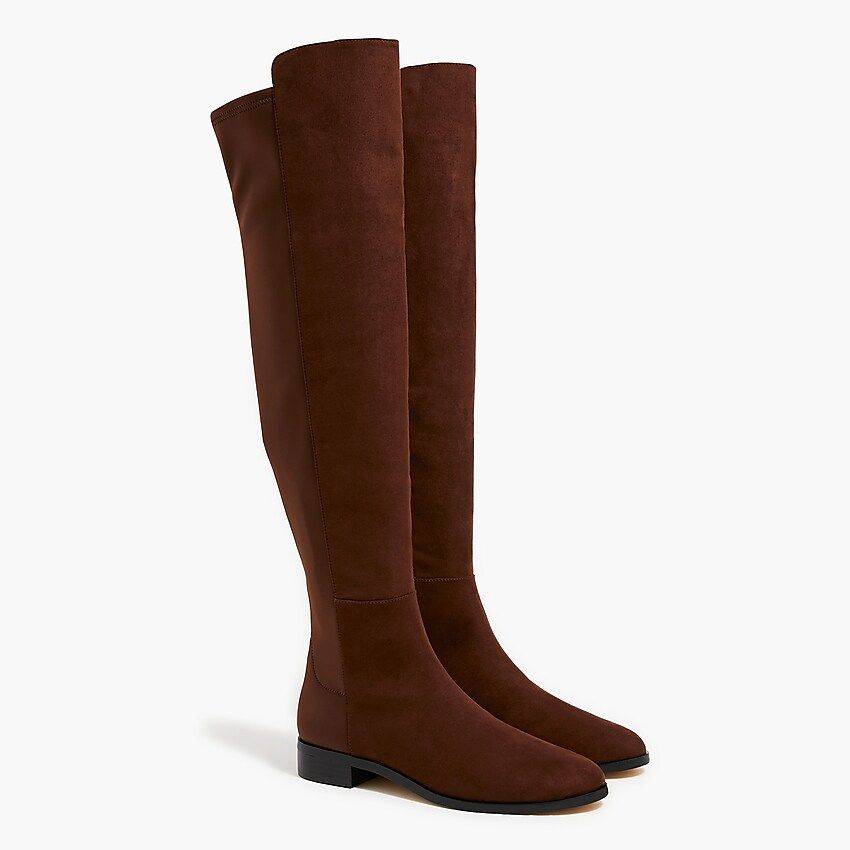 Faux-suede knee-high boots with stretch | J.Crew Factory