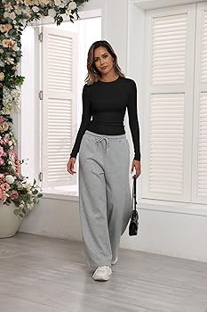 PALINDA Crew Neck Fitted Shirts for Women Basic Casual Long Sleeve T Shirts Going Out Tops Sexy Y... | Amazon (US)