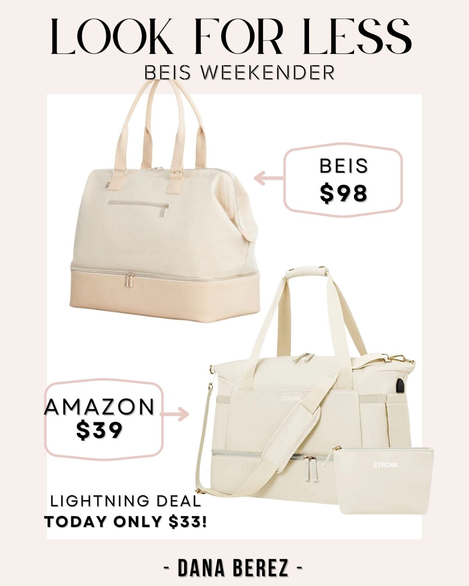 Amazon lightning deal beis weekender bag dupe! Cream weekender bag 

#beisdupe #amazonweekender #amazonbag #amazoncarryon #weekenderbag 

#LTKFind #LTKSeasonal #LTKU