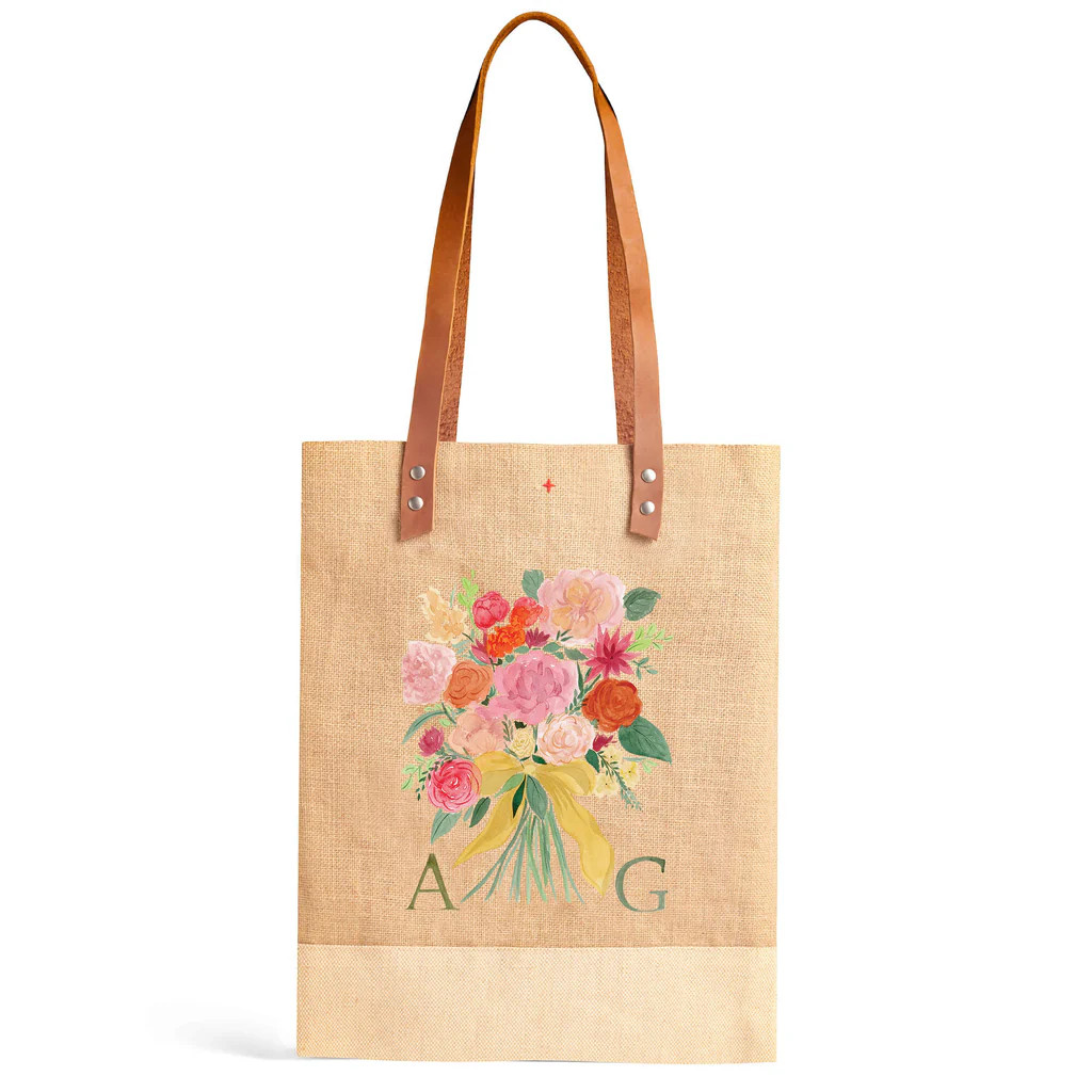 Wine Tote in Natural Bouquet by Amy Logsdon Only available once per year | Apolis