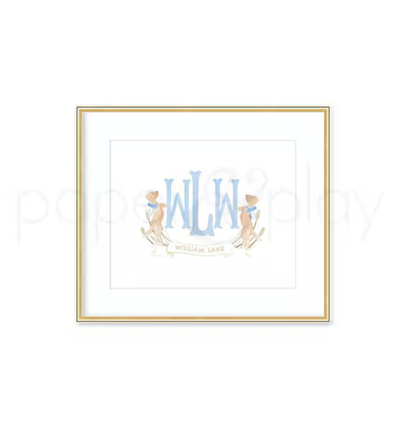 Watercolor Puppy Crest Art Print // Boy // Snips Snails // | Etsy | Etsy (US)