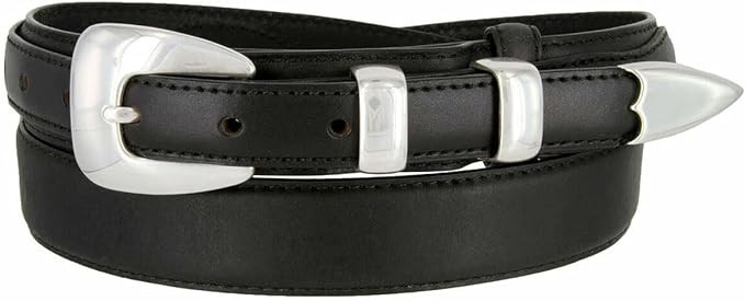 Silver Mirror Buckle Oil Tanned Genuine Leather Western Ranger Belt 1-3/8"(35mm) Taper to 3/4"(19... | Amazon (US)