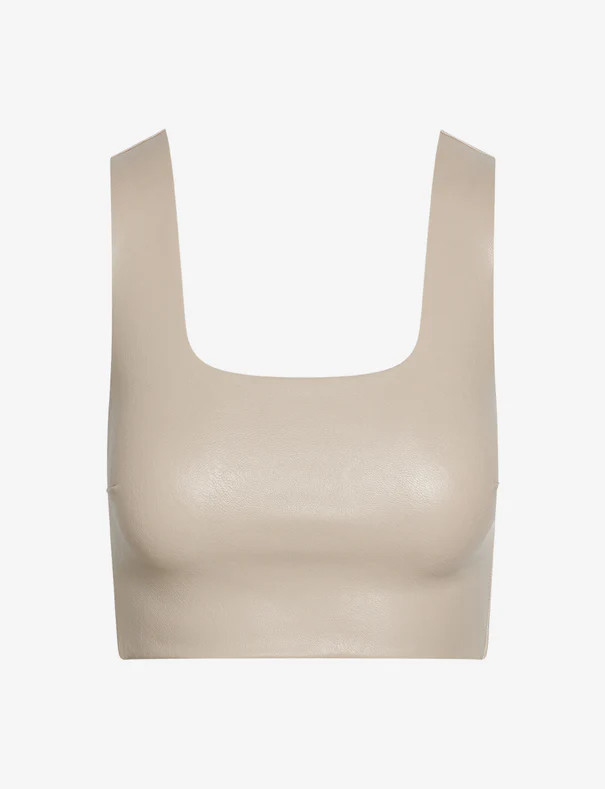 Faux Leather Squareneck Crop Top | Commando®