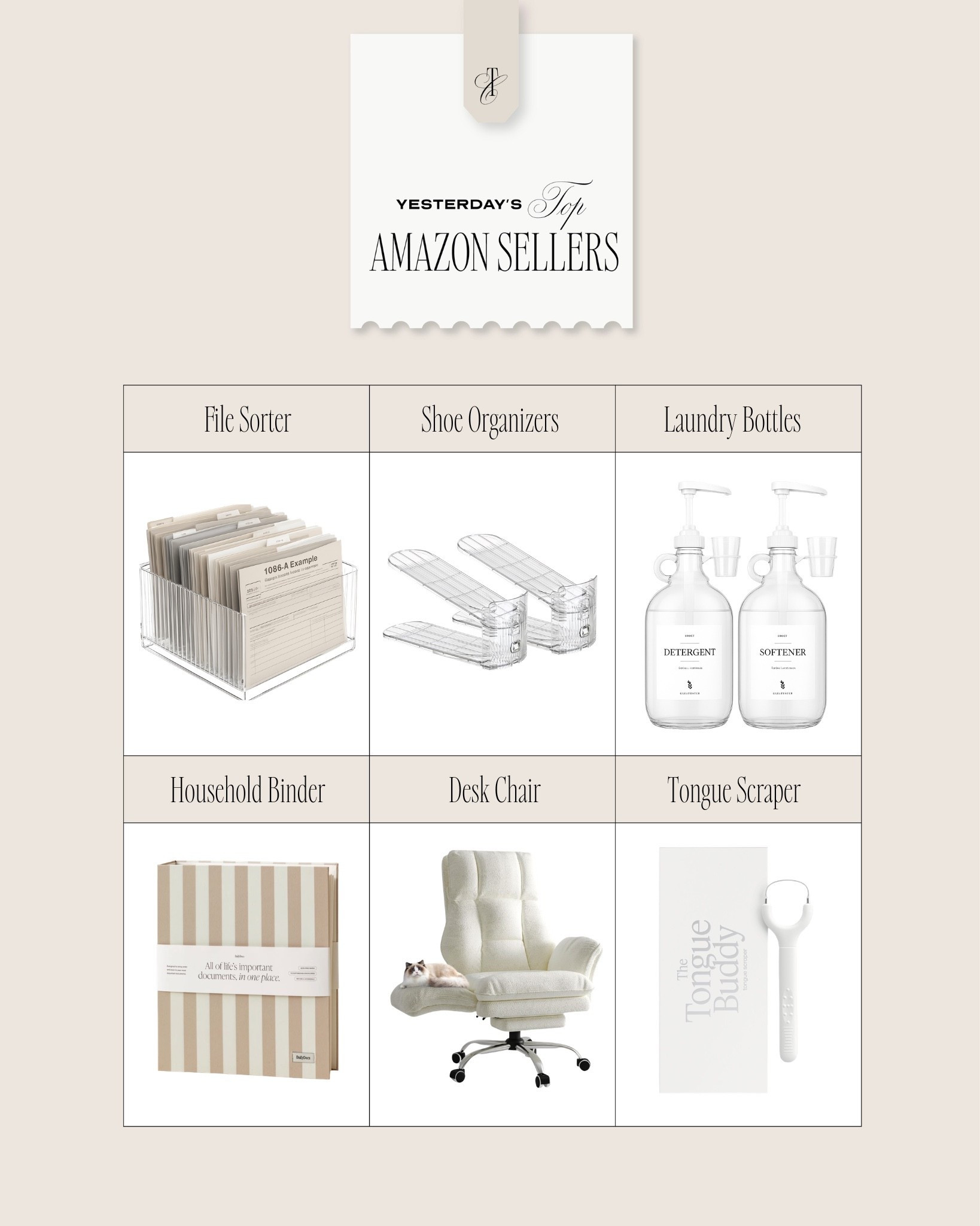 Yesterday’s top Amazon sellers 

Amazon finds, Amazon favorites, Amazon must haves, Amazon organization 

#LTKhome