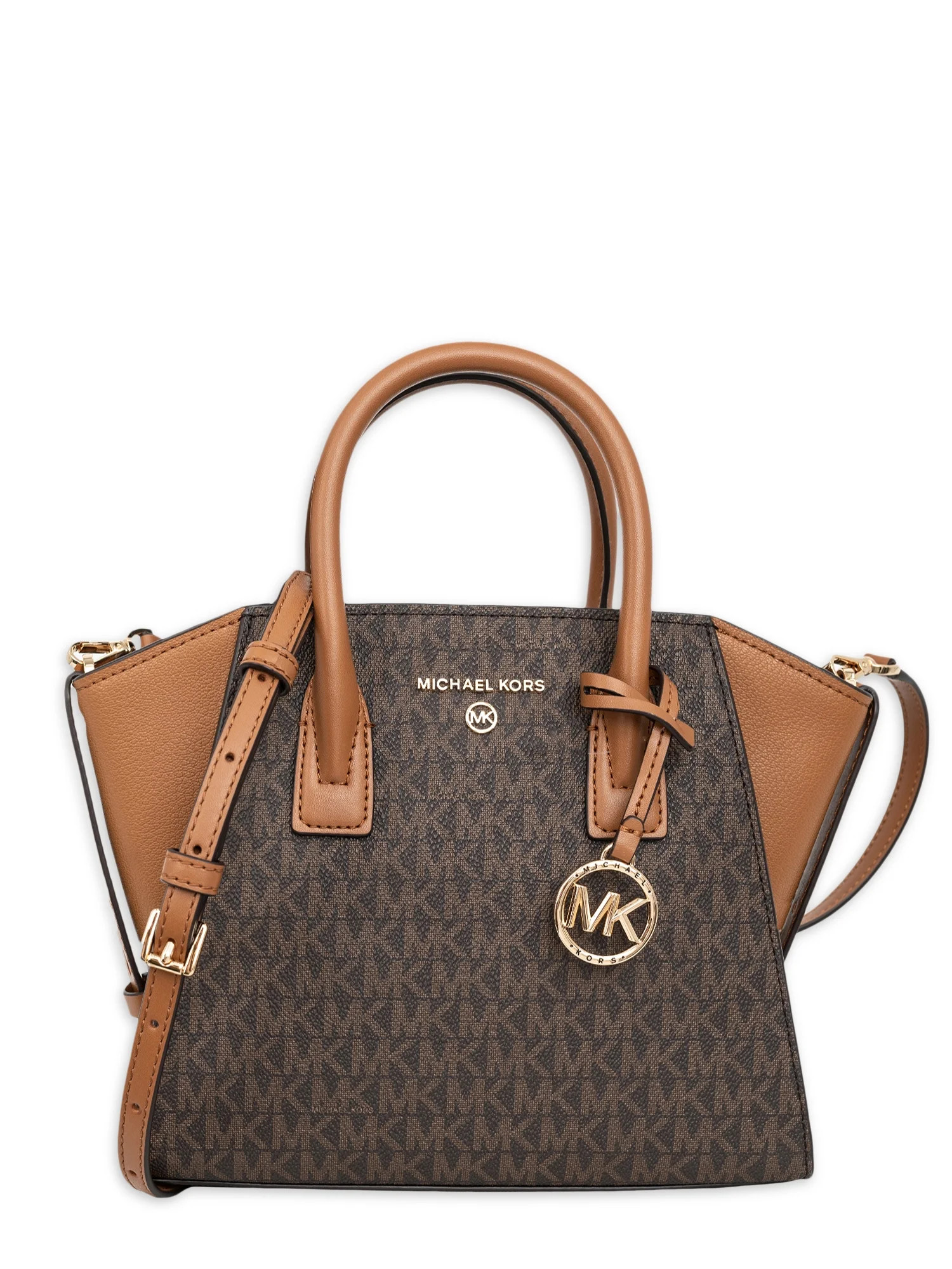 Michael Kors Women's Avril Small Leather Top-Zip Satchel - Brown/Acorn | Walmart (US)