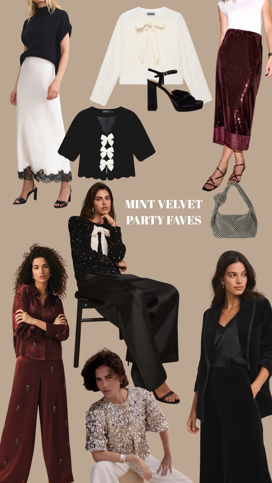 Party season, Christmas party outfits, sequin skirt, sequin top, satin co-ord, satin skirt, velvet blazer 

#LTKuk #LTKwinter #LTKfestive