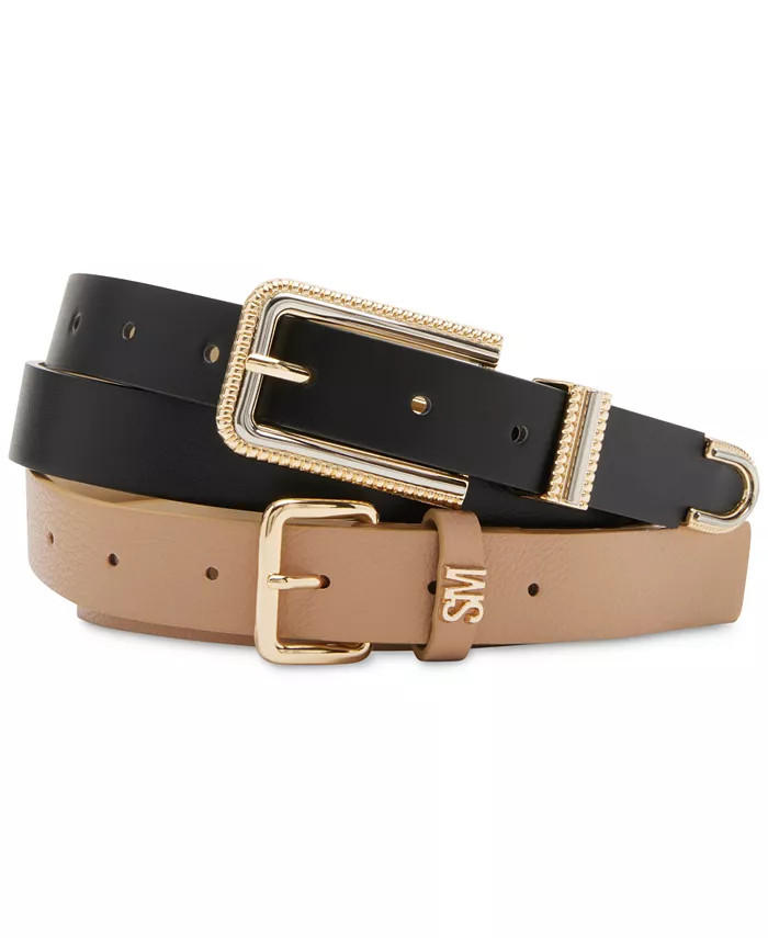 Women's 2-Pc. Faux-Leather Belt Set | Macy's