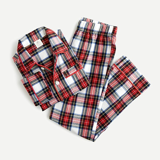 Kids' flannel pajama set in Stewart plaid | J. Crew US