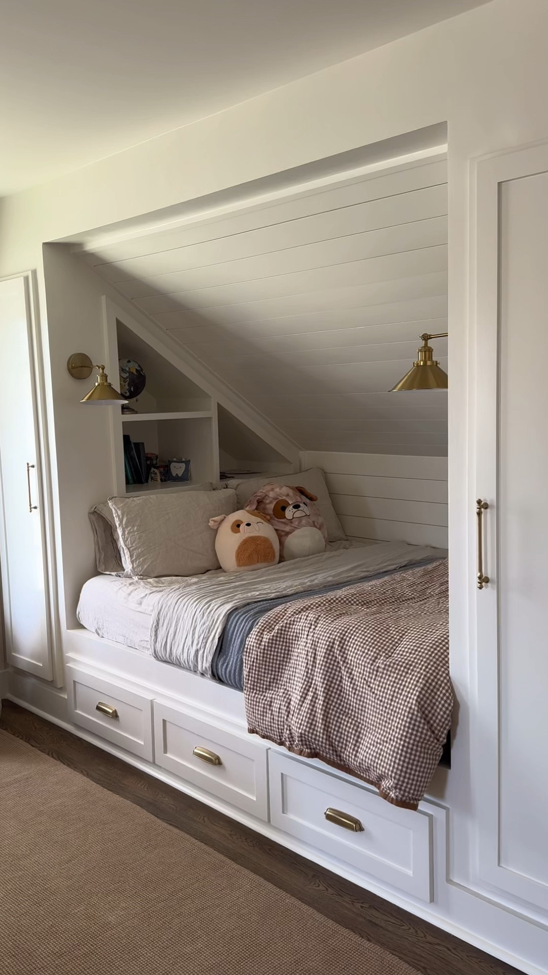 Amazon hardware and battery sconces, coastal cottage, bedding, linen sheets, brass pulls, brass lights, gold lights, linen bedding 
