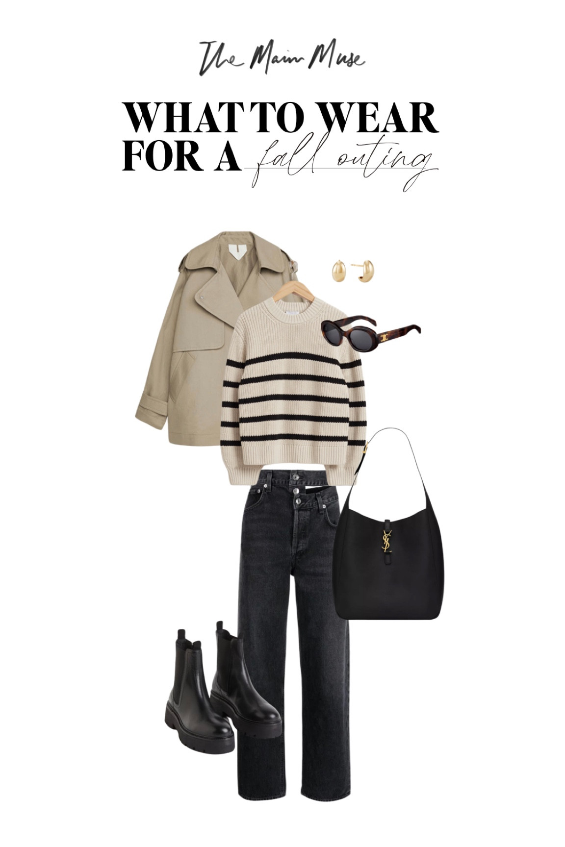 Fall outfit idea with my favorite striped sweater and trench coat! Love these low slung baggy jeans too 

H&M style, fall style, striped sweater, ysl bag, black boots 

#LTKstyletip #LTKfindsunder100 #LTKSeasonal