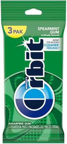 ORBIT Spearmint Sugarless Chewing Gum, 3 Packs of 14-Pieces (42 Total Pieces) | Amazon (US)
