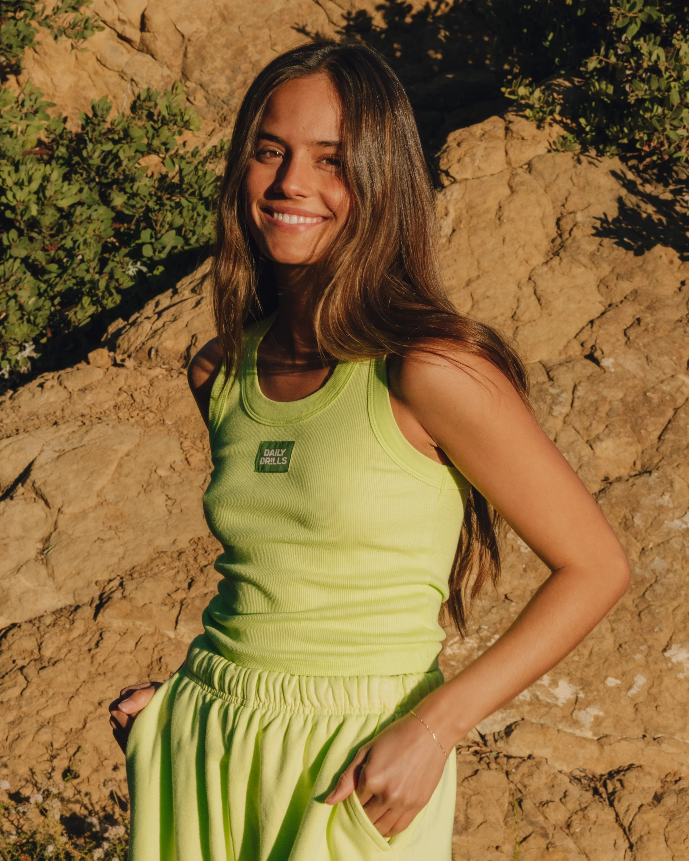 Logo Ribbed Tank | Daily Drills