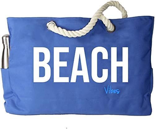 KEHO (XXL)"BEACH VIBES" - 100% Waterproof Beach Bag with Rope Handles 5 Pockets (Lightweight & Fo... | Amazon (US)