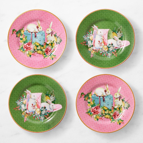 Famille Rose Appetitzer Plates, Set of 4, Bunny | Williams-Sonoma