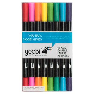 Yoobi™ Double Ended Brush Tip Markers, 8ct | Target