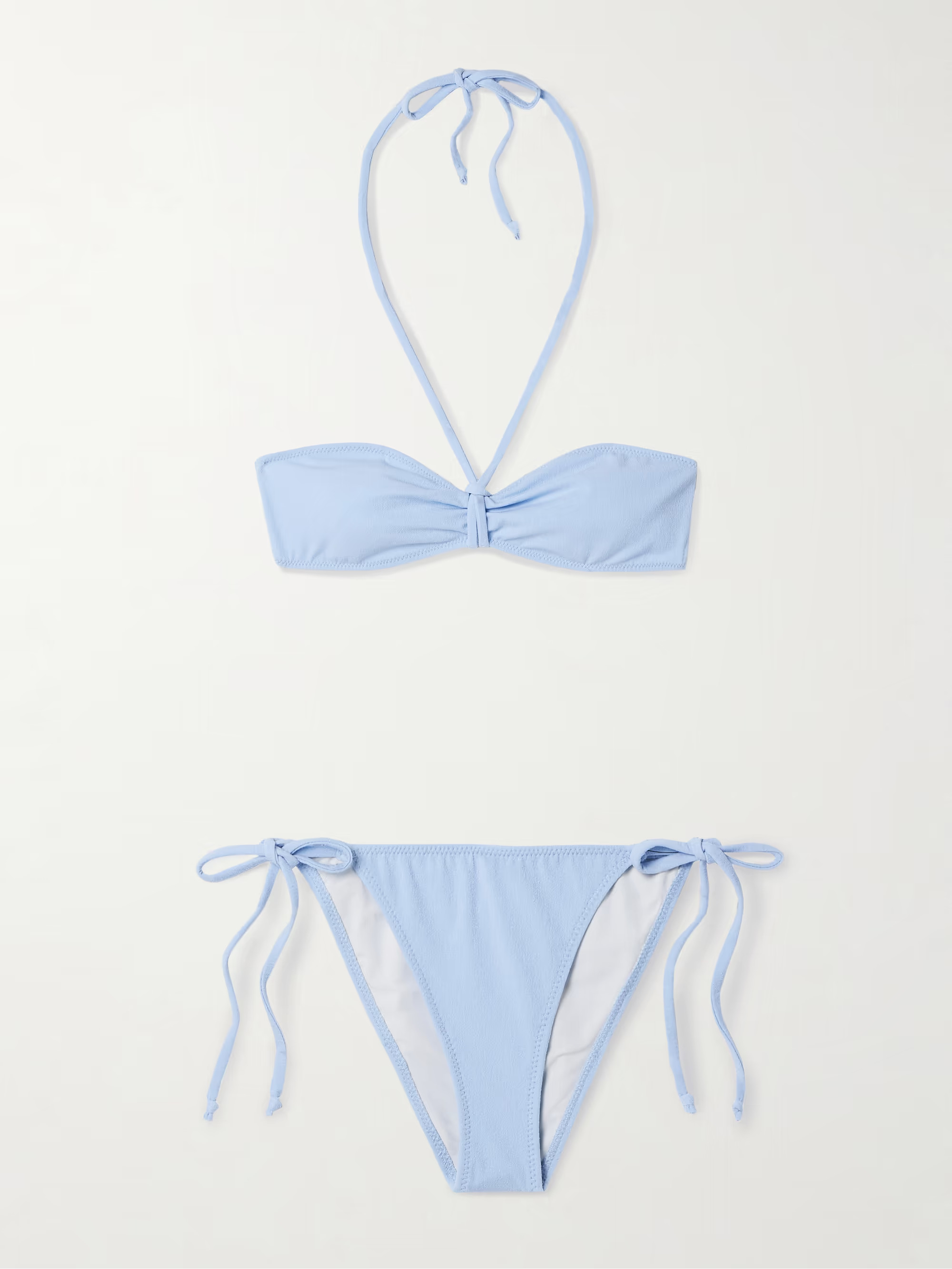 Gathered crepe halterneck bikini | NET-A-PORTER (UK & EU)