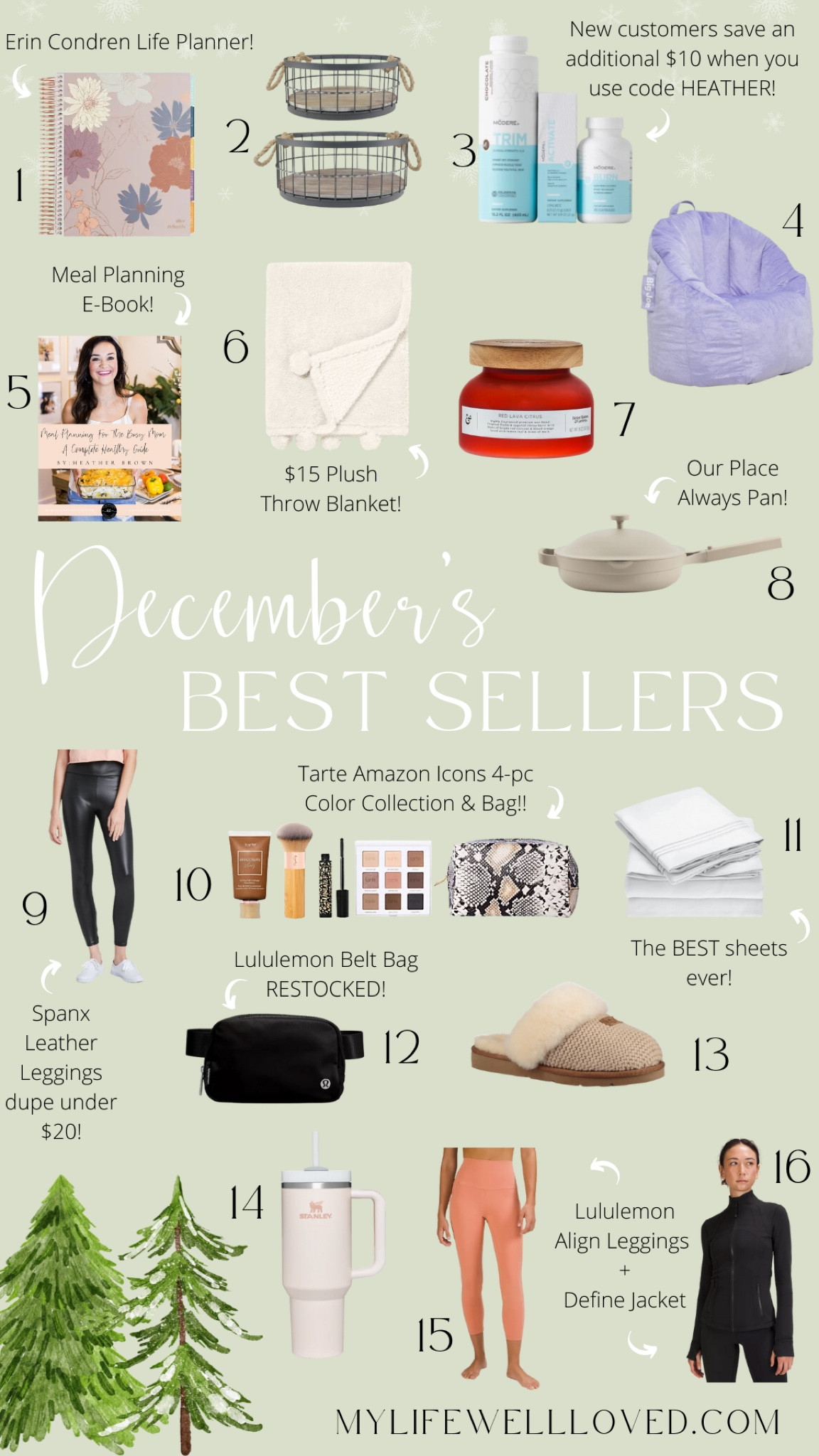 Erin Condren Life Planner // Target Home Organization // Home Decor // Living Room // Bedding // Lululemon Align Leggings // Lululemon Define Jacket // Lululemon Belt Bag // Spanx Leather Legging Dupes // Uggs slippers // Our Place Always Pan // Stanley Tumblers

#LTKhome #LTKFind #LTKfit