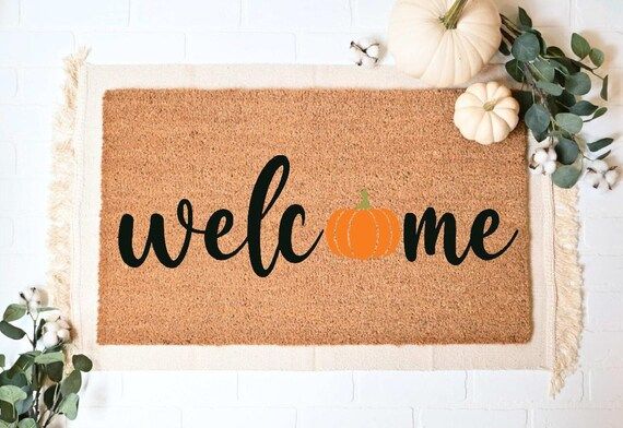 Welcome Pumpkin Welcome Mat Hey There Pumpkin Doormat Fall | Etsy | Etsy (US)