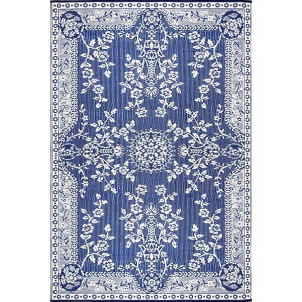 Oriental Indoor / Outdoor Area Rug in Blue | Wayfair North America