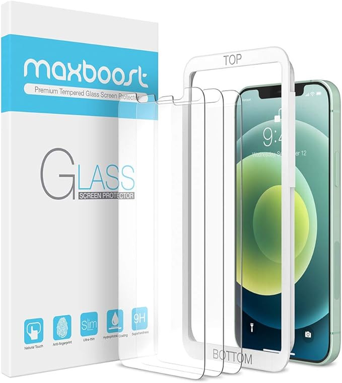 Maxboost Screen Protector Compatible with iPhone 12 Mini Screen Protector - 3 Pack, Tempered Glas... | Amazon (US)