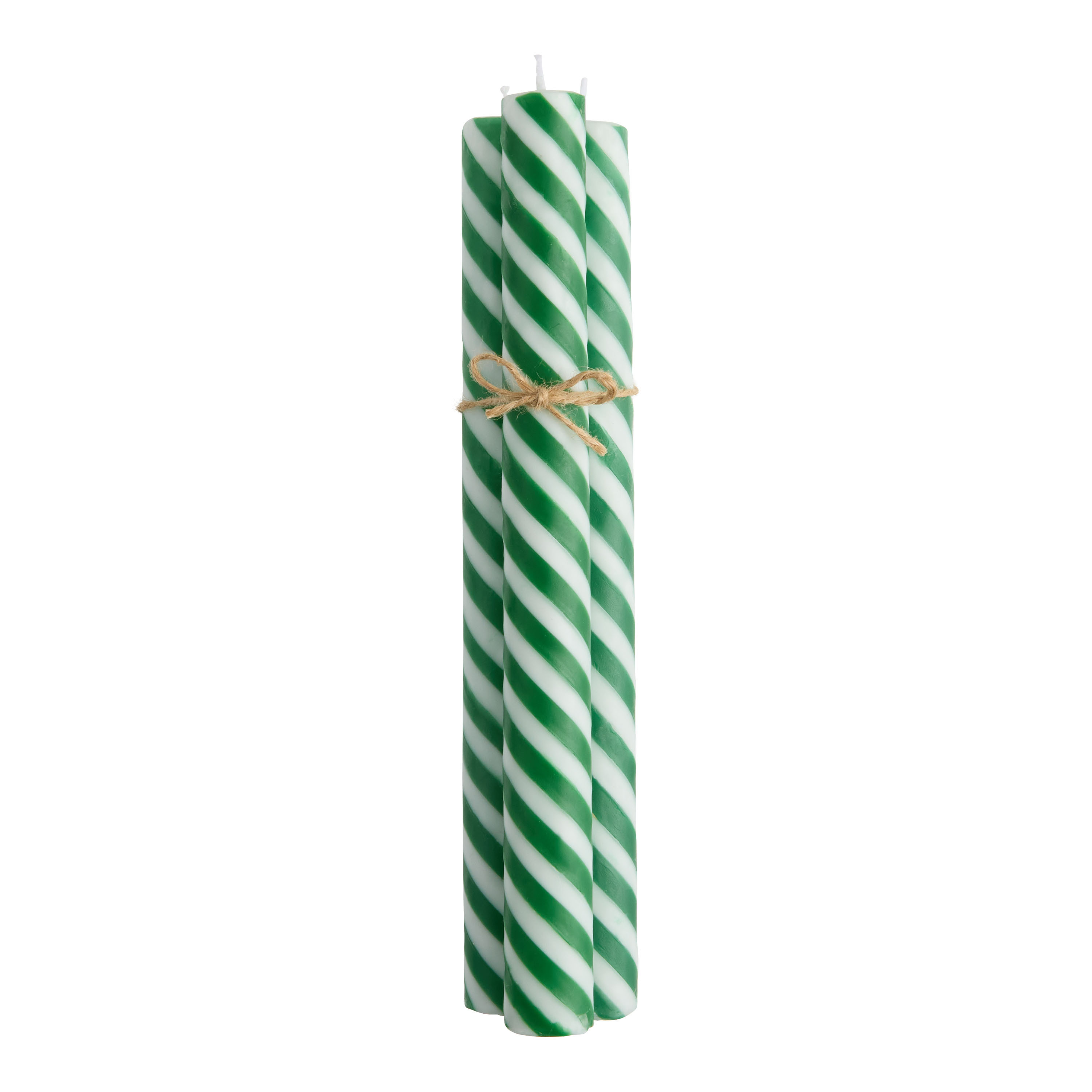 Striped Candy Cane Taper Candles 3 Pack - World Market | World Market