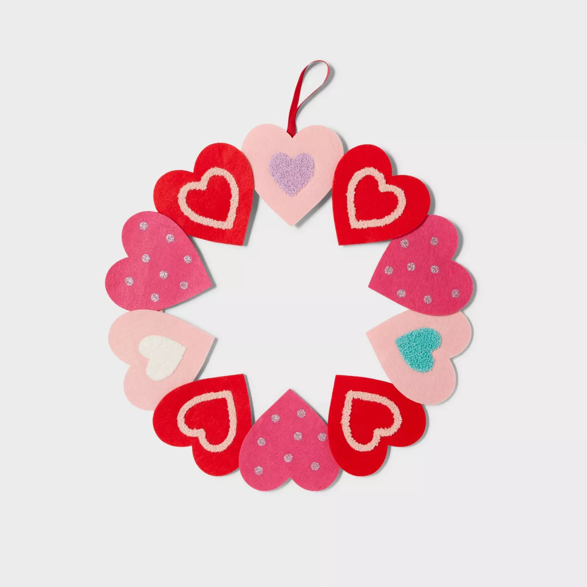 16" Felt Heart Wreath Valentine's Day Decorative Wall Decor - Spritz™ | Target