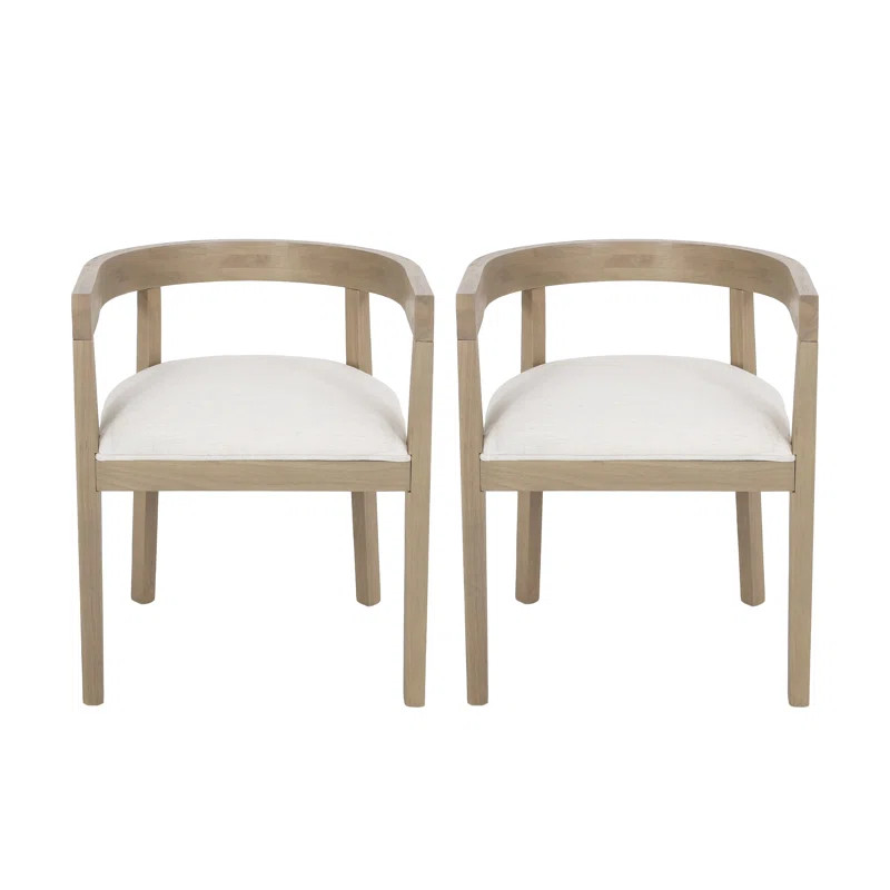 Martelle Peony Fabric and Rubberwood Dining Chairs (Set of 2) | Wayfair North America