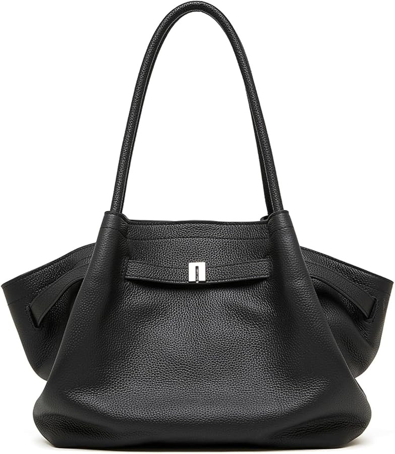 Leather Tote Bags for Women, Spacious Work Tote with Magnetic Closure Pocket, Minimalist Office B... | Amazon (US)