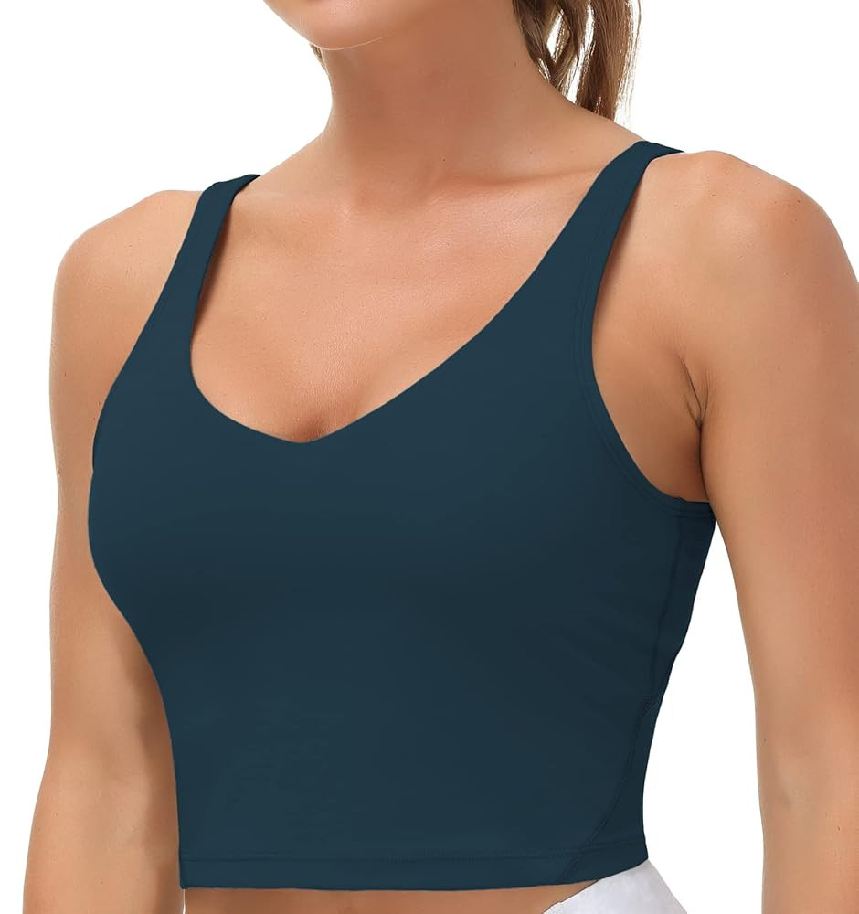 THE GYM PEOPLE Womens' Sports Bra Longline Wirefree Padded with Medium Support | Amazon (US)