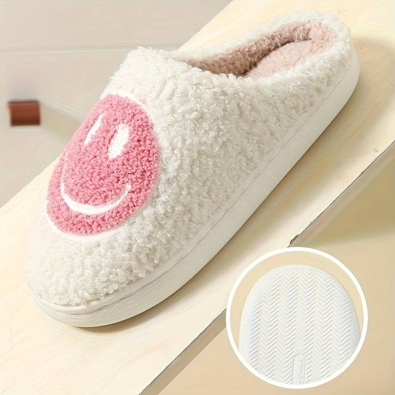Cartoon Happy Face Soft Plush Cozy House Slippers For Boys And Girls, Anti-skid Slip-on Shoes For... | Temu Affiliate Program