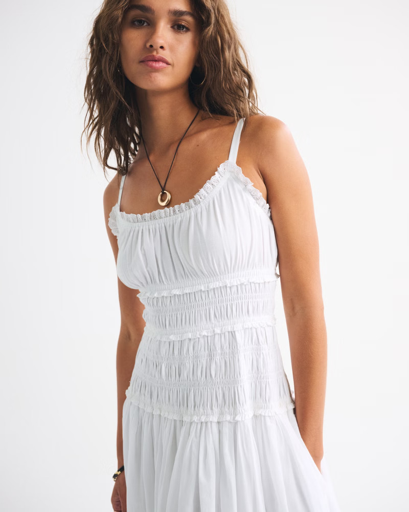 Smocked Drop-Waist Maxi Dress | Abercrombie & Fitch (US)