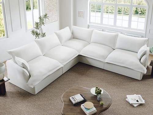 111” Oversized Modular Sectional Sofa, Comfy Down Fill Cloud Couch, 5 Seater V Shaped Modular C... | Amazon (US)