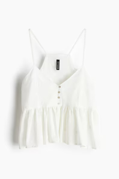H & M - Peplum Camisole Top - White | H&M (US + CA)